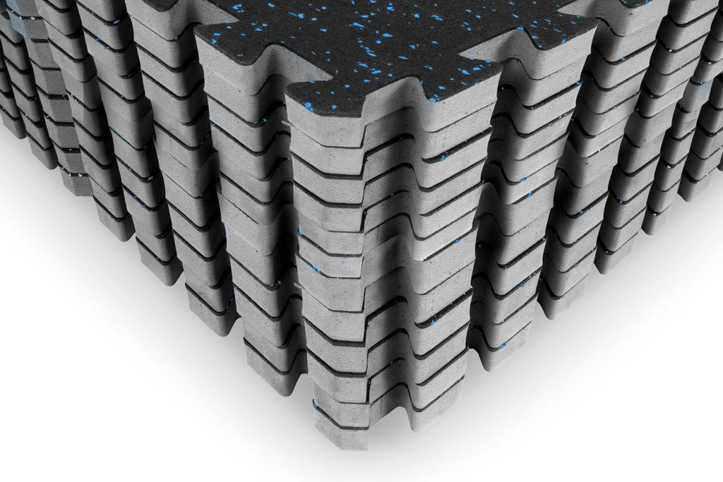 Blue Rubber Top Exercise Puzzle Mat 48sqft Q639629