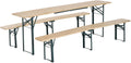 7' Wooden Outdoor Folding Picnic Table Set with Bench T5691