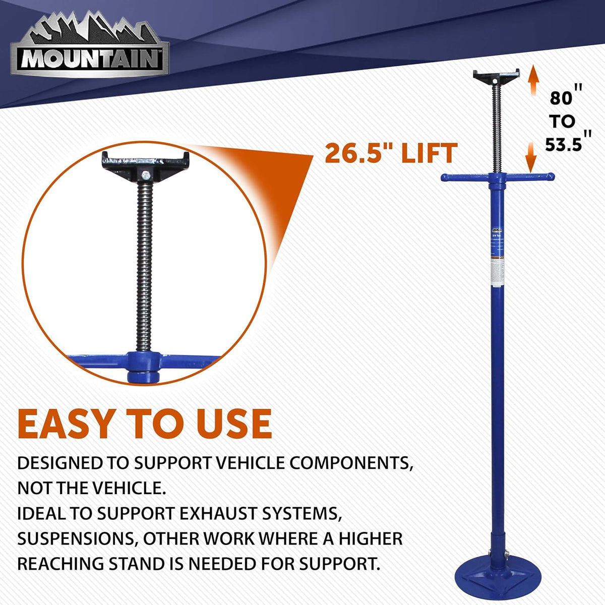Utility Underhoist Stand and Vehicle Component Support Stand; Heavy Duty Steel, 1,500 Lb. Lift Capacity Y887422