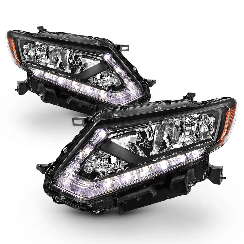 Black Headlights Headlamps Pair Y100