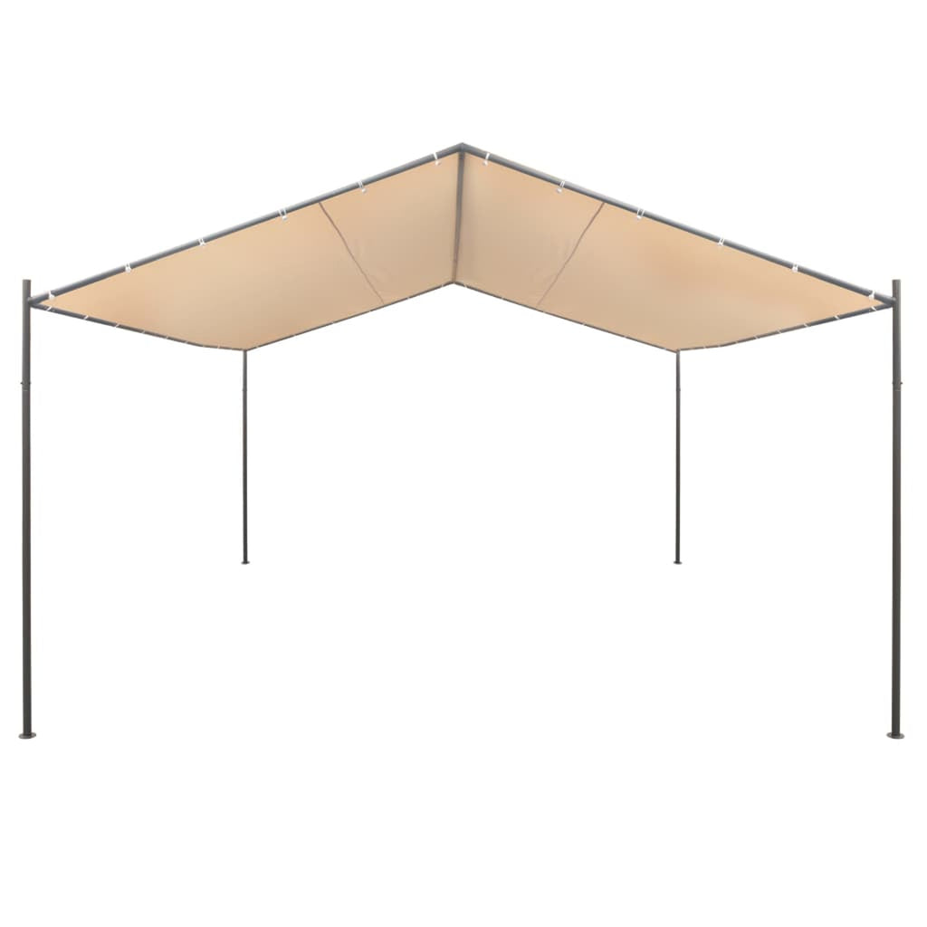 Beige Steel Frame Garden Canopy Tent Sun Shelter 13ft x 13ft x 8.5ft F45065