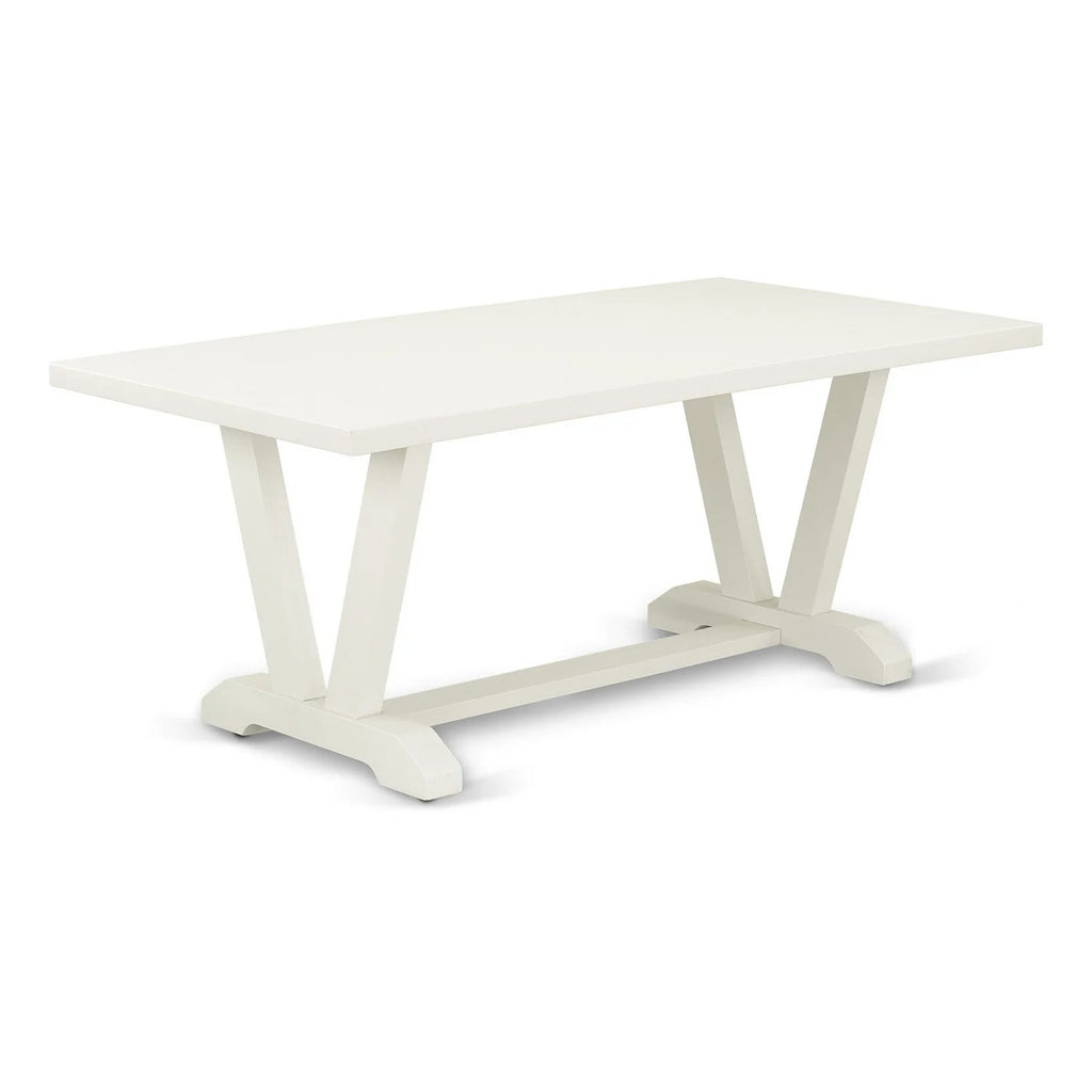 6-piece Wood Dining Set in White/Blue Z55842