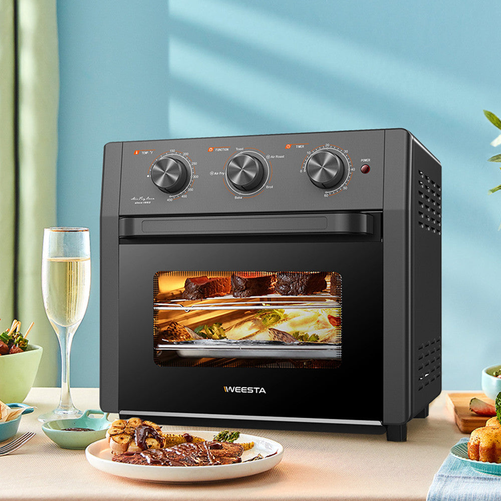 20QT 1300W 5-in-1 Air Fryer Toaster Oven Black E8519