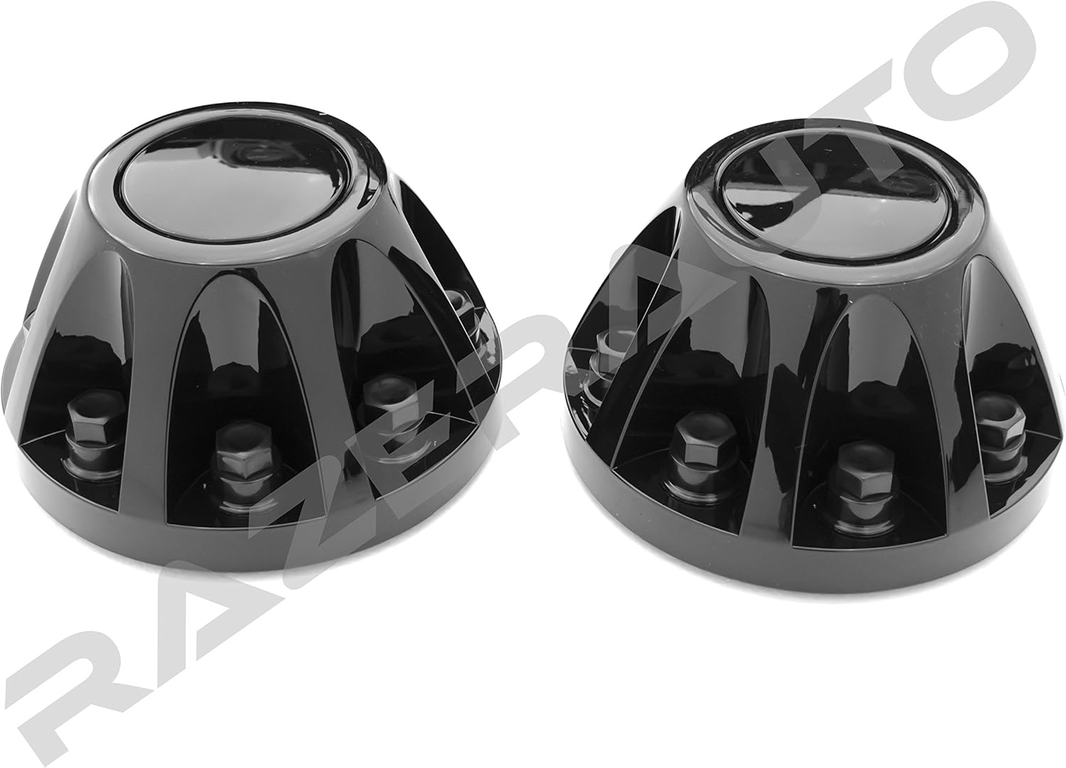 Gloss Black 17" 2pcs Rear Wheel Center Hub Cap Cover for Chevy Silverado 3500 Dually & GMC Sierra 3500 E925349