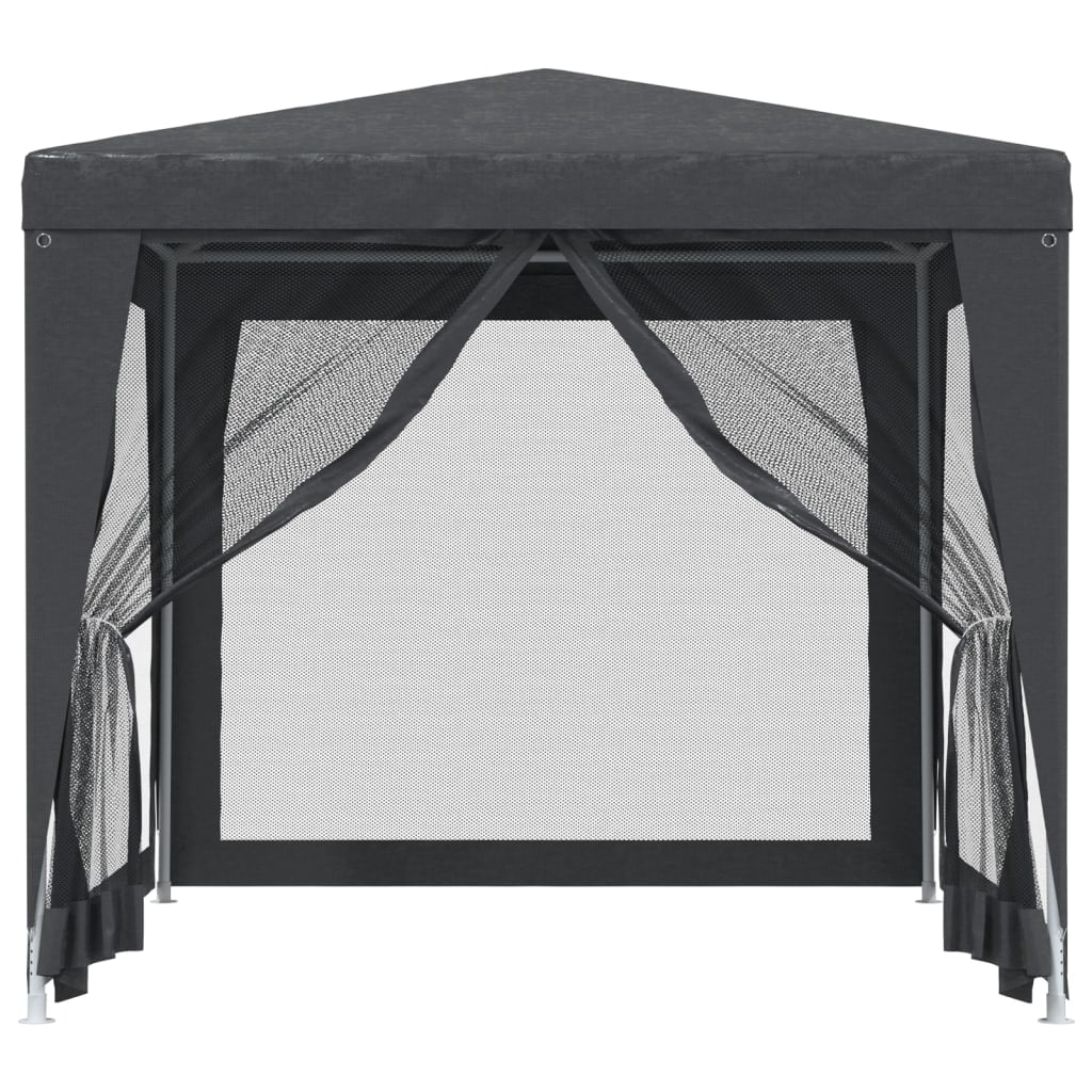 Party Tent with 4 Mesh Sidewalls Anthracite 8.2'x8.2' HDPE H560