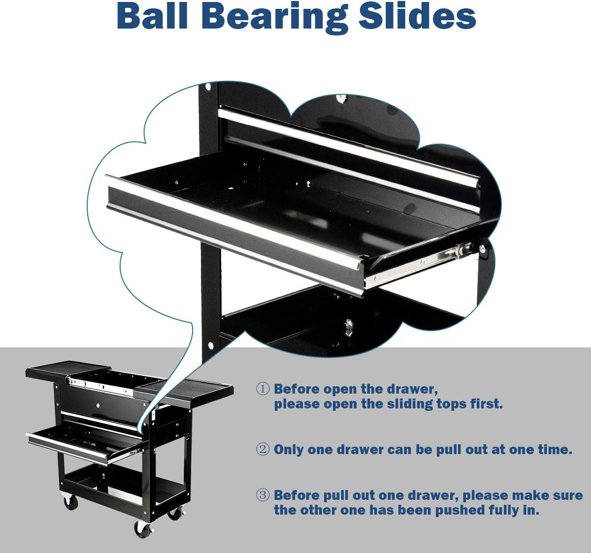 Heavy Duty Steel Rolling Tool Box with Storage Drawers U56715