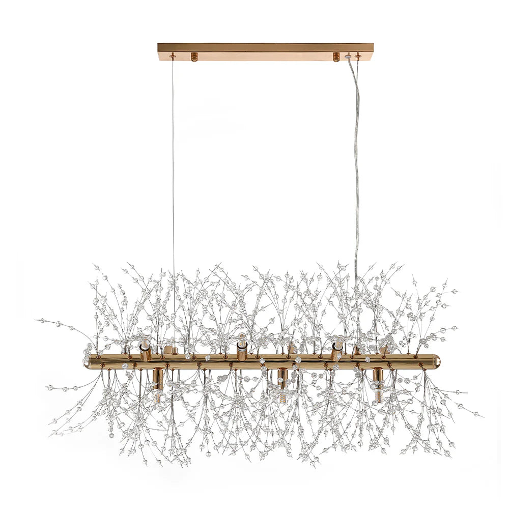 9-Light Linear Mid-Century Modern Chandelier W714857