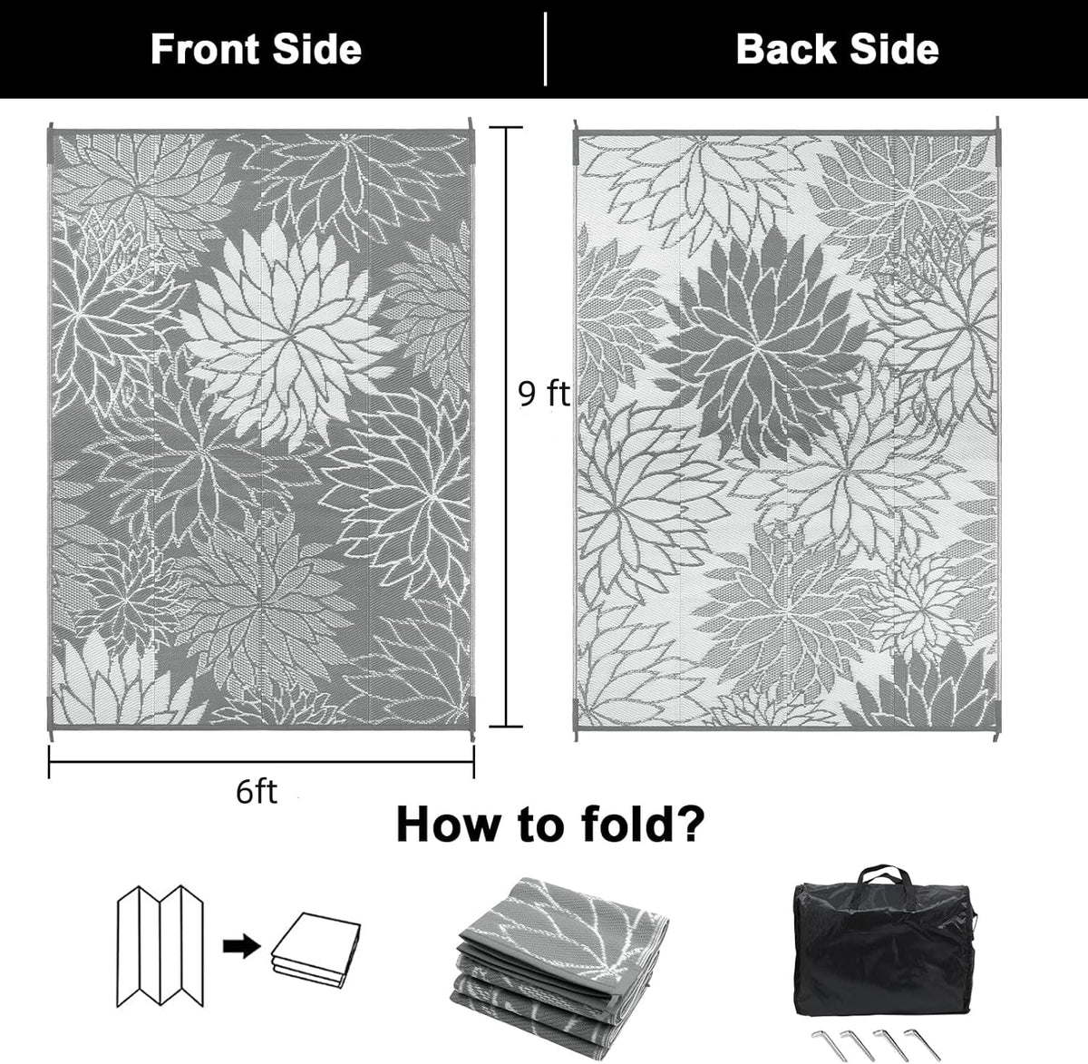 6'x 9' Waterproof Outdoor Patio Rug K7818
