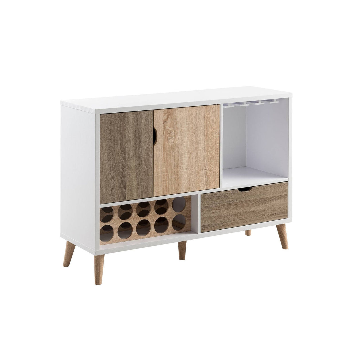 Glossy White and Weathered Sand Buffet K13515