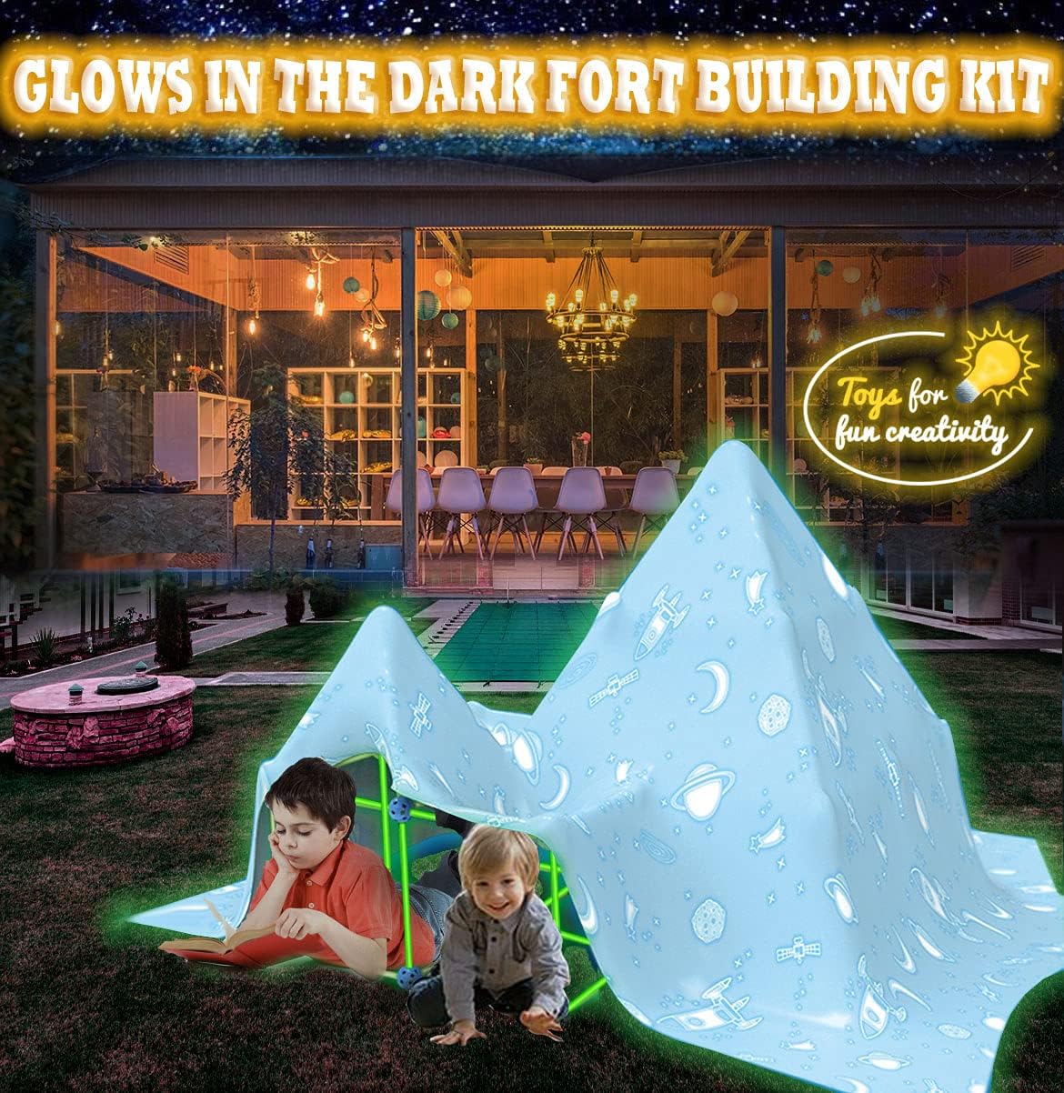 100 Pcs Glow in The Dark STEM Construction Toys Z776691