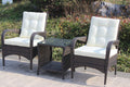 3 Piece Wicker Rattan Sectional Sofa with Beige Seat Cushions B774