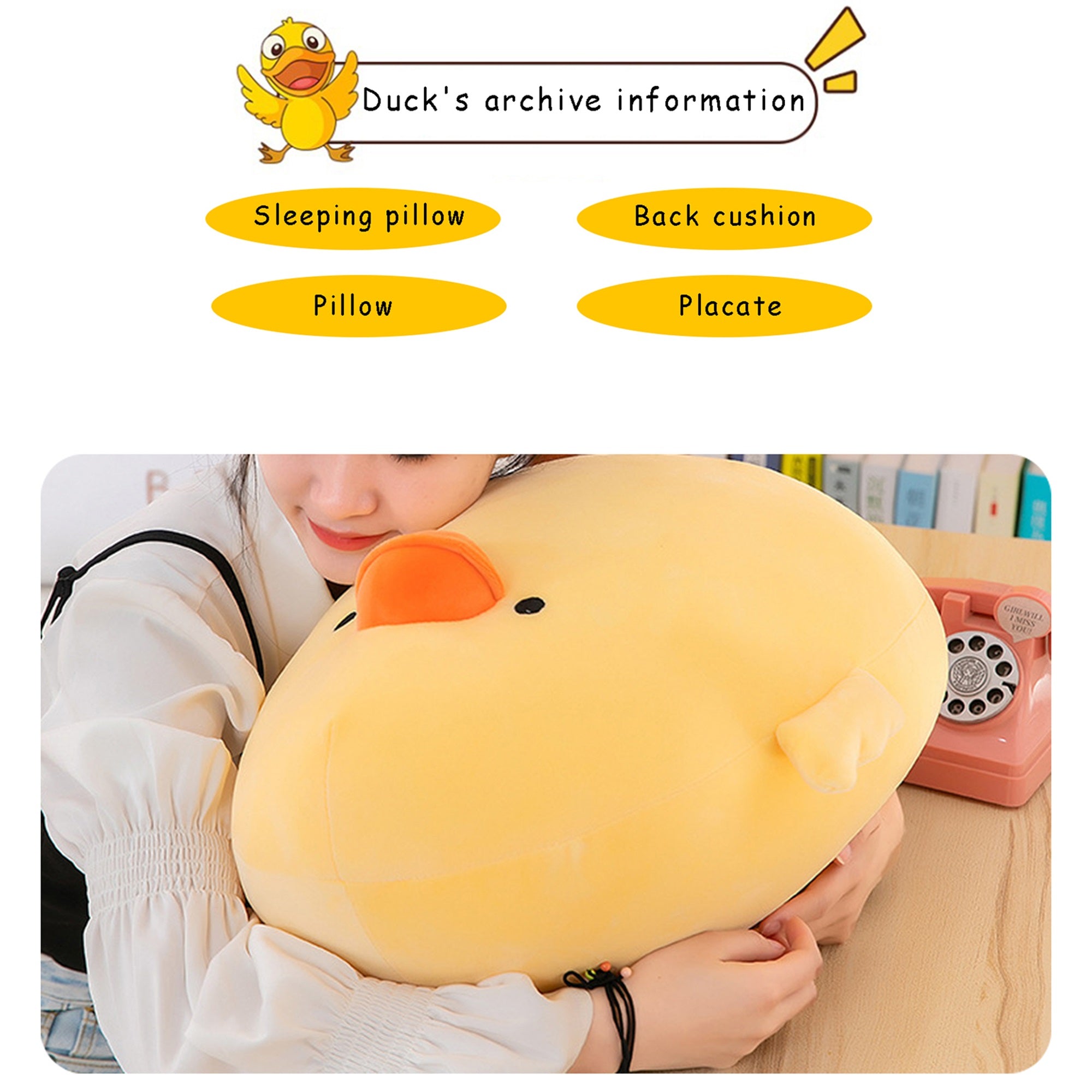 Cartoon Duck Stuffed Plush Doll Soft Pillow Toy P452