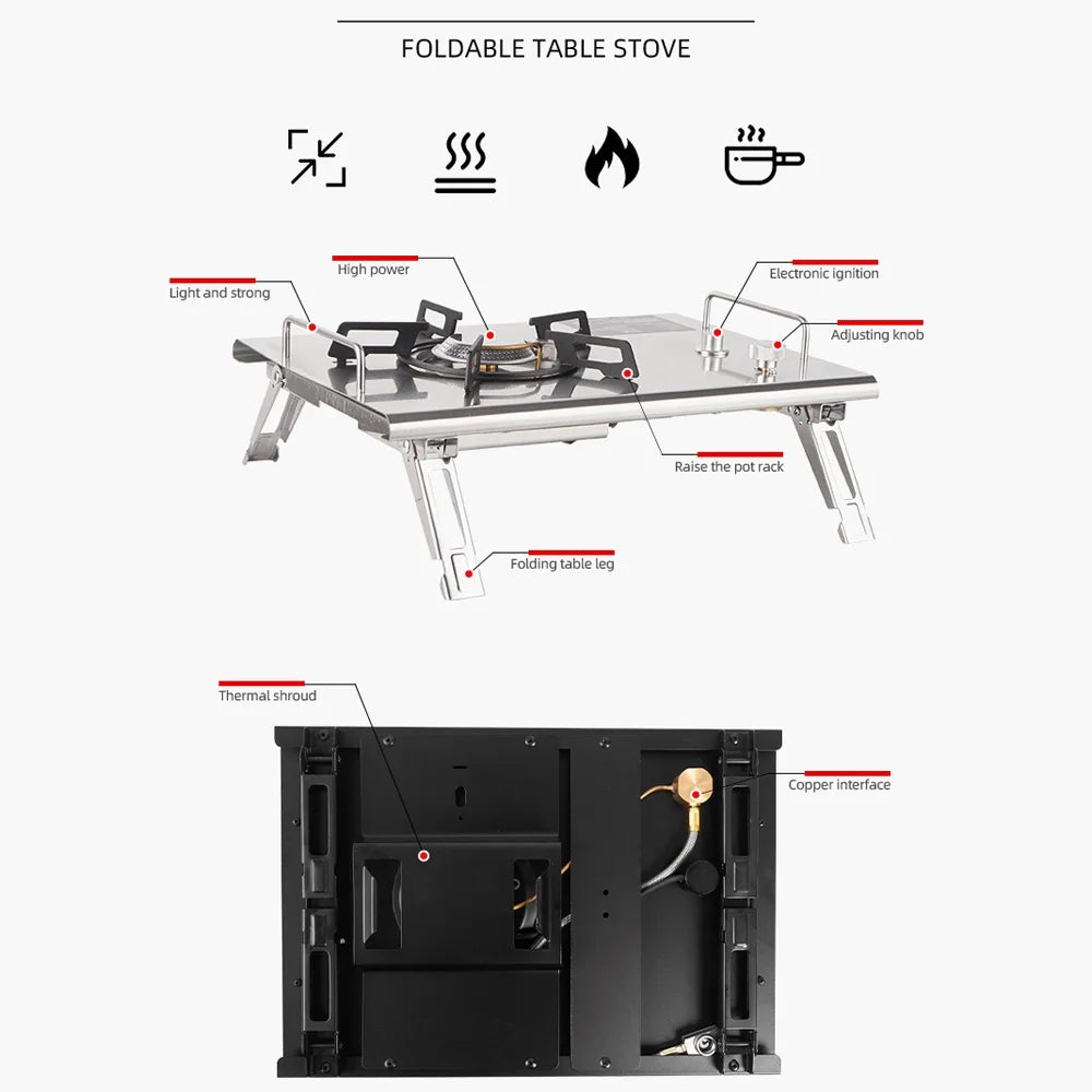 Folding Cartridge Stove 4000W Portable Electronic Ignition Stove K99819