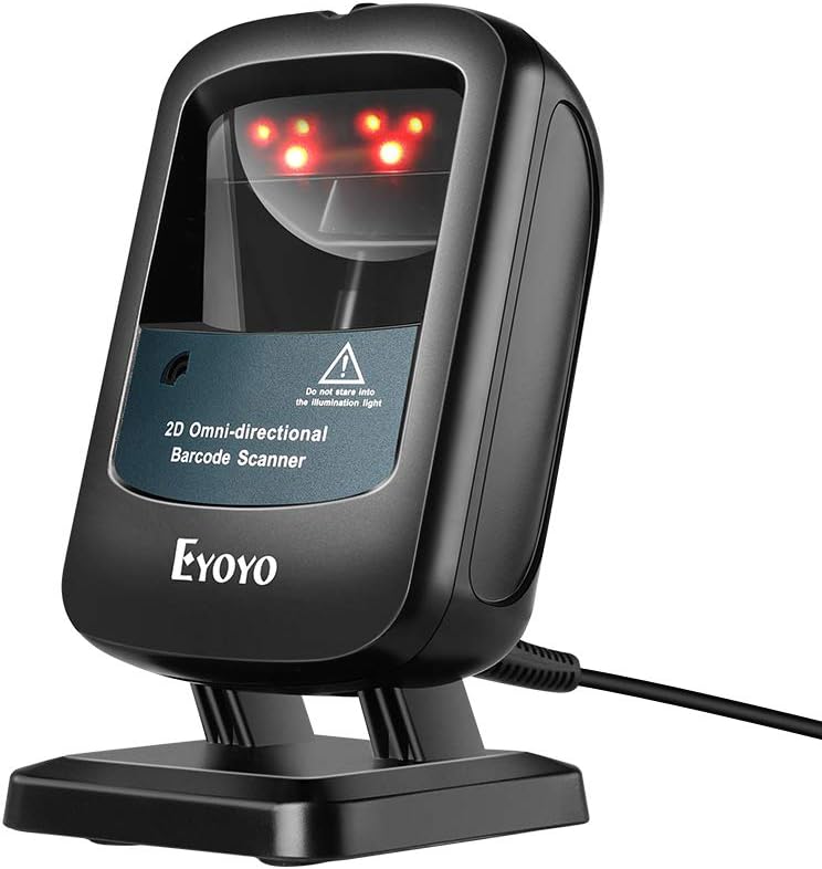 Desktop Barcode Scanner, Omnidirectional Hands-Free USB Wired Barcode Reader X937