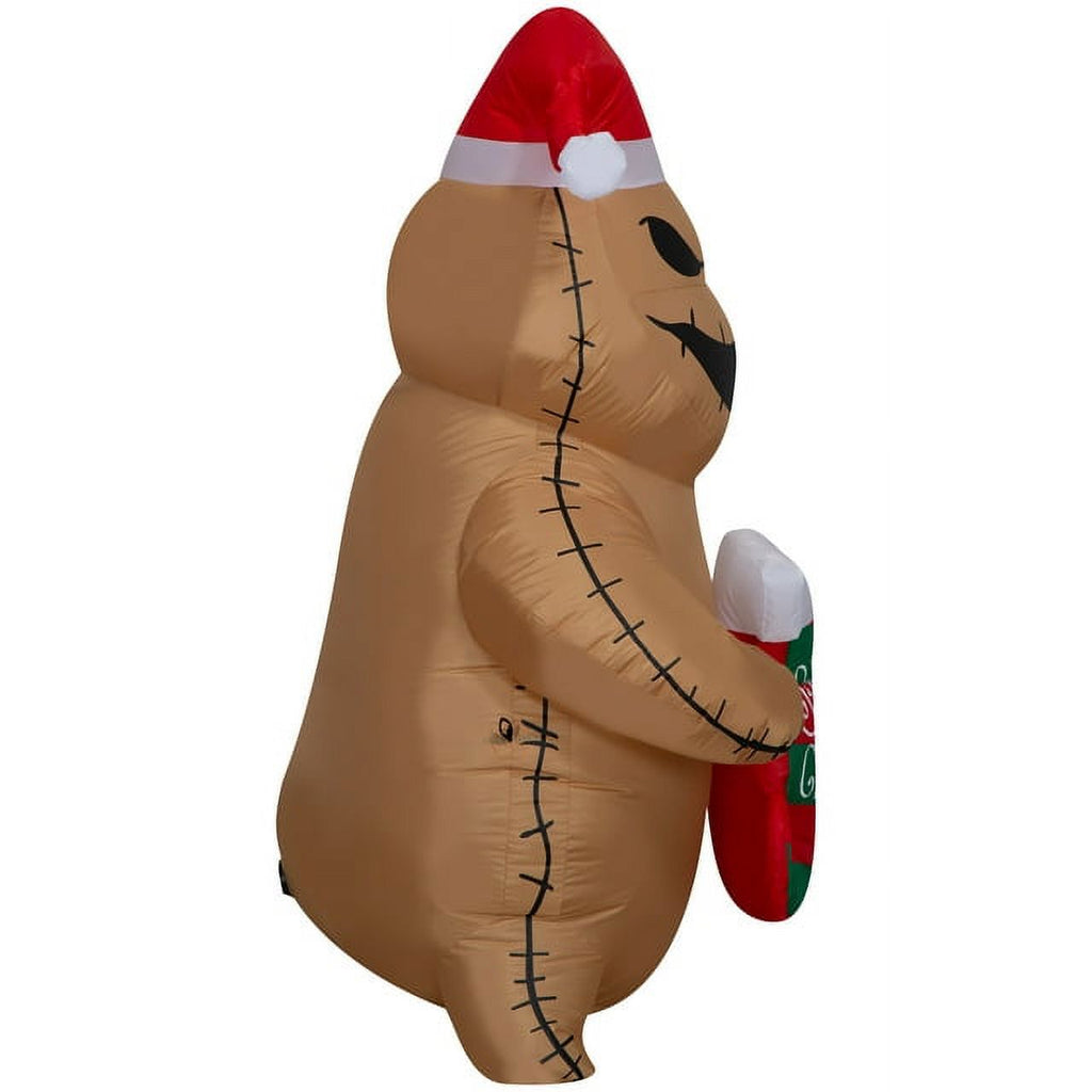 5 Foot Brown Burlap Inflatables Christmas Stocking O88406