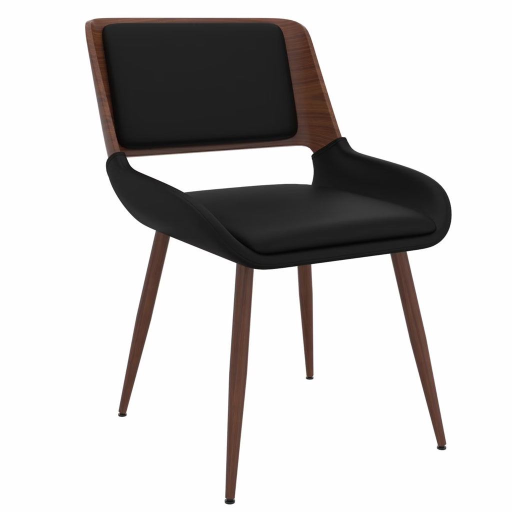 Faux Leather and Wood Side Chair W7370