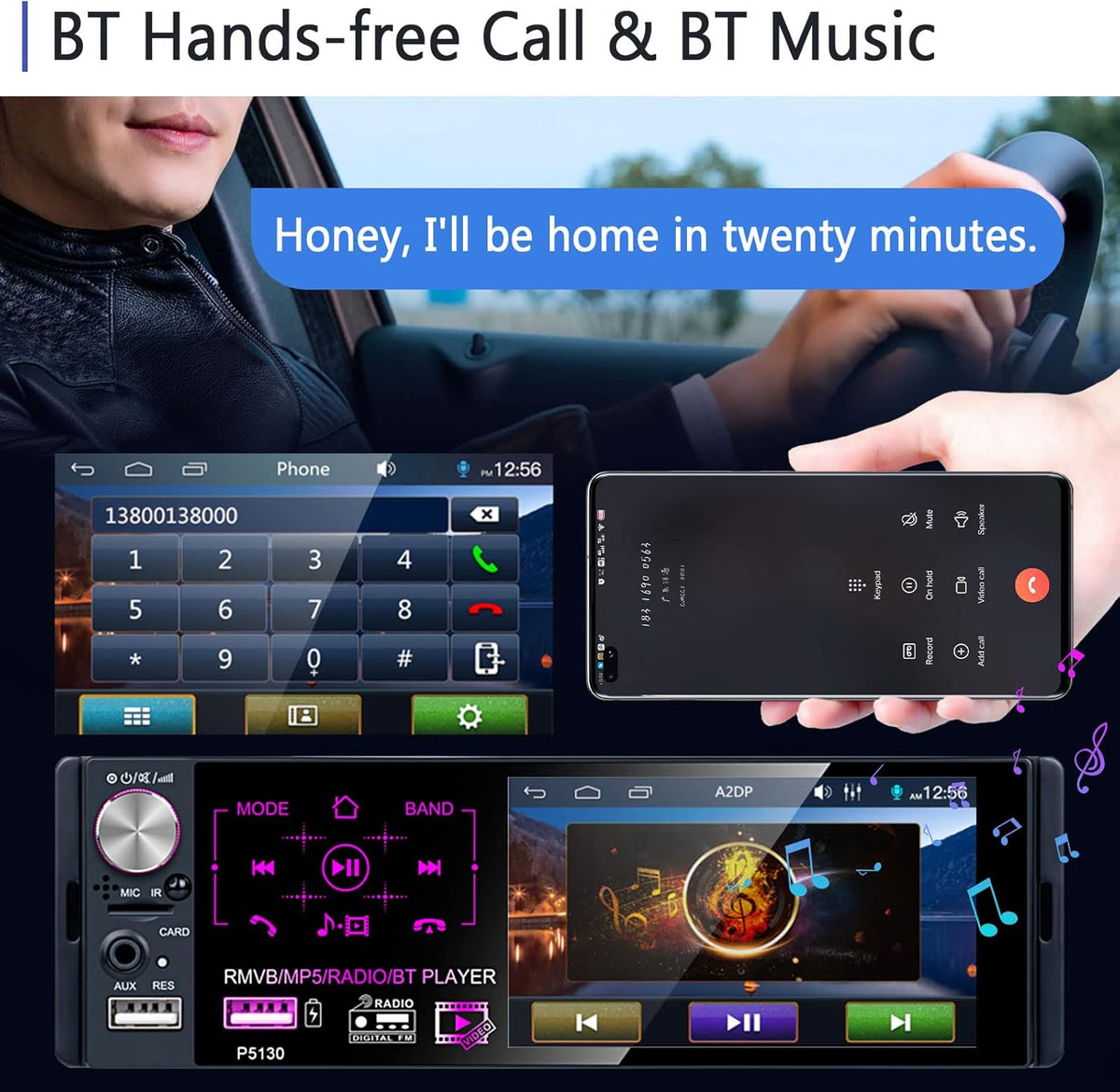 Single Din Car Stereo with Touchscreen Q390