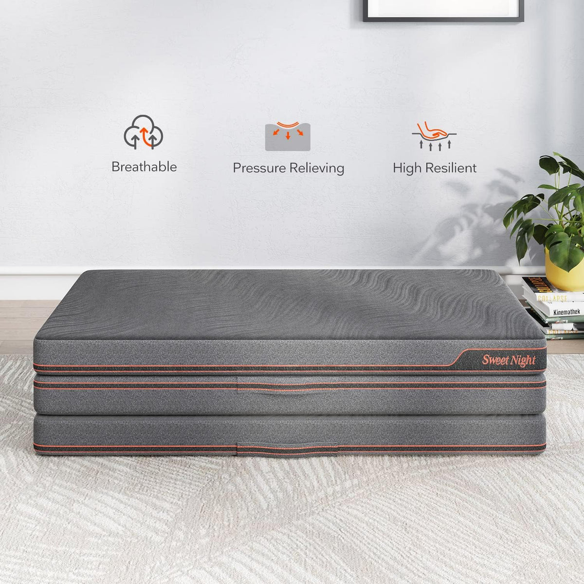 Folding Mattress Twin XL Size 4-Inch with Carry Bag O3831