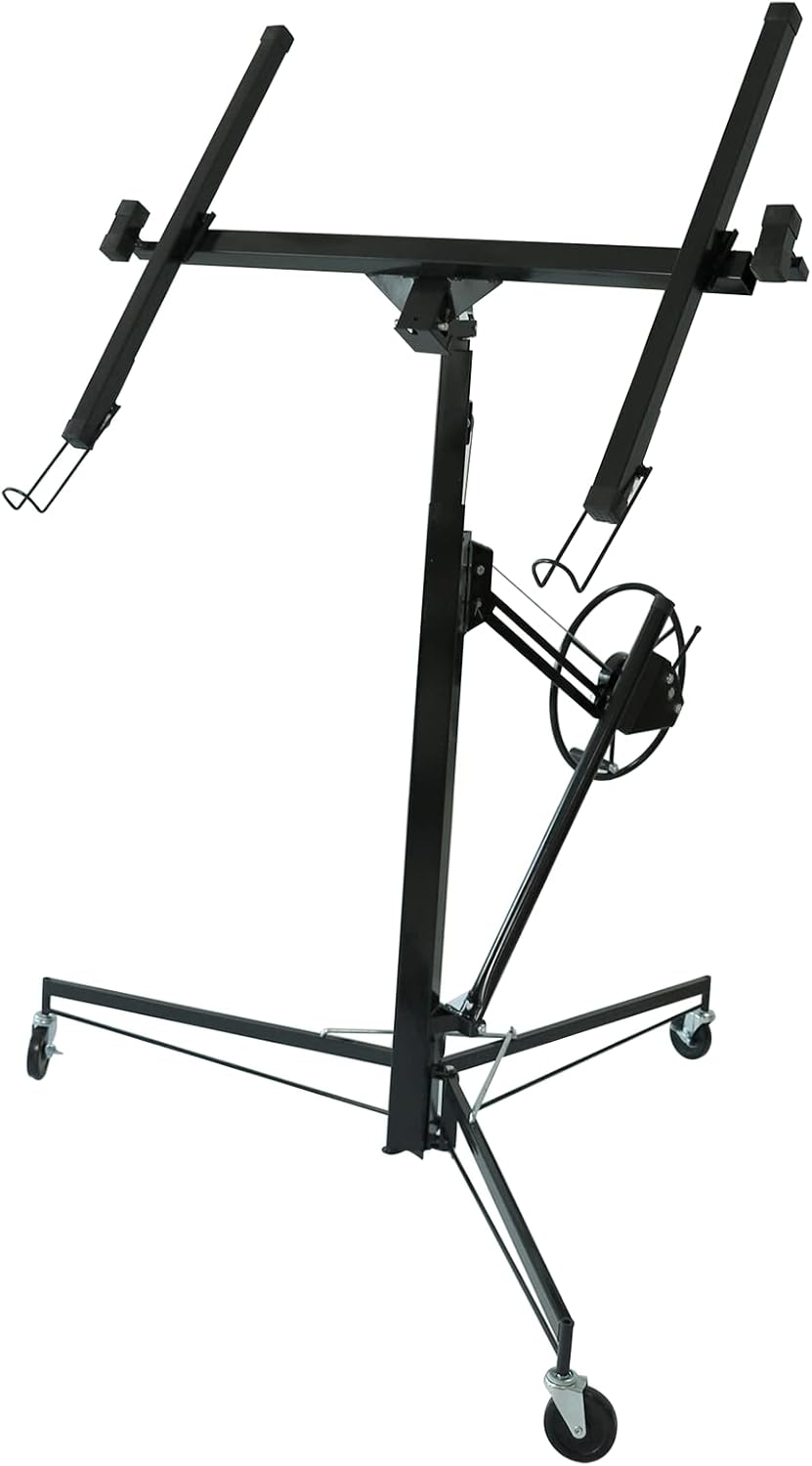 11FT 150LB Drywall Lifter Panel Hoist with Rolling Caster (Yellow) R430718