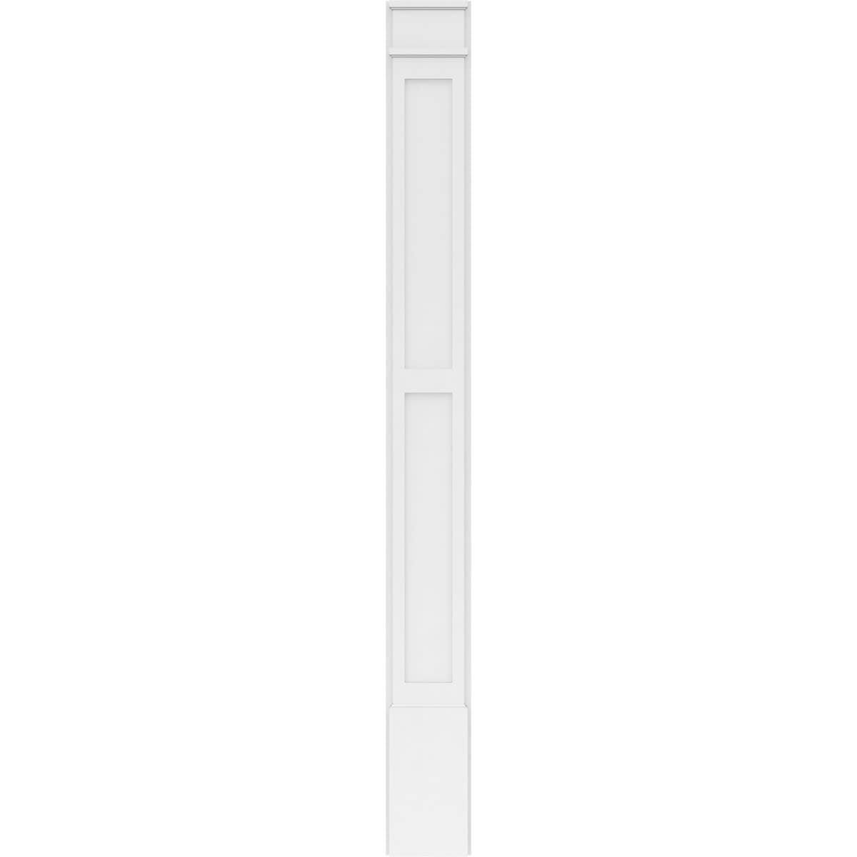 4x22W x 102x22H x 2x22P Two Equal Flat Panel PVC Pilaster with Standard Capital & Base (Pair) Y809239