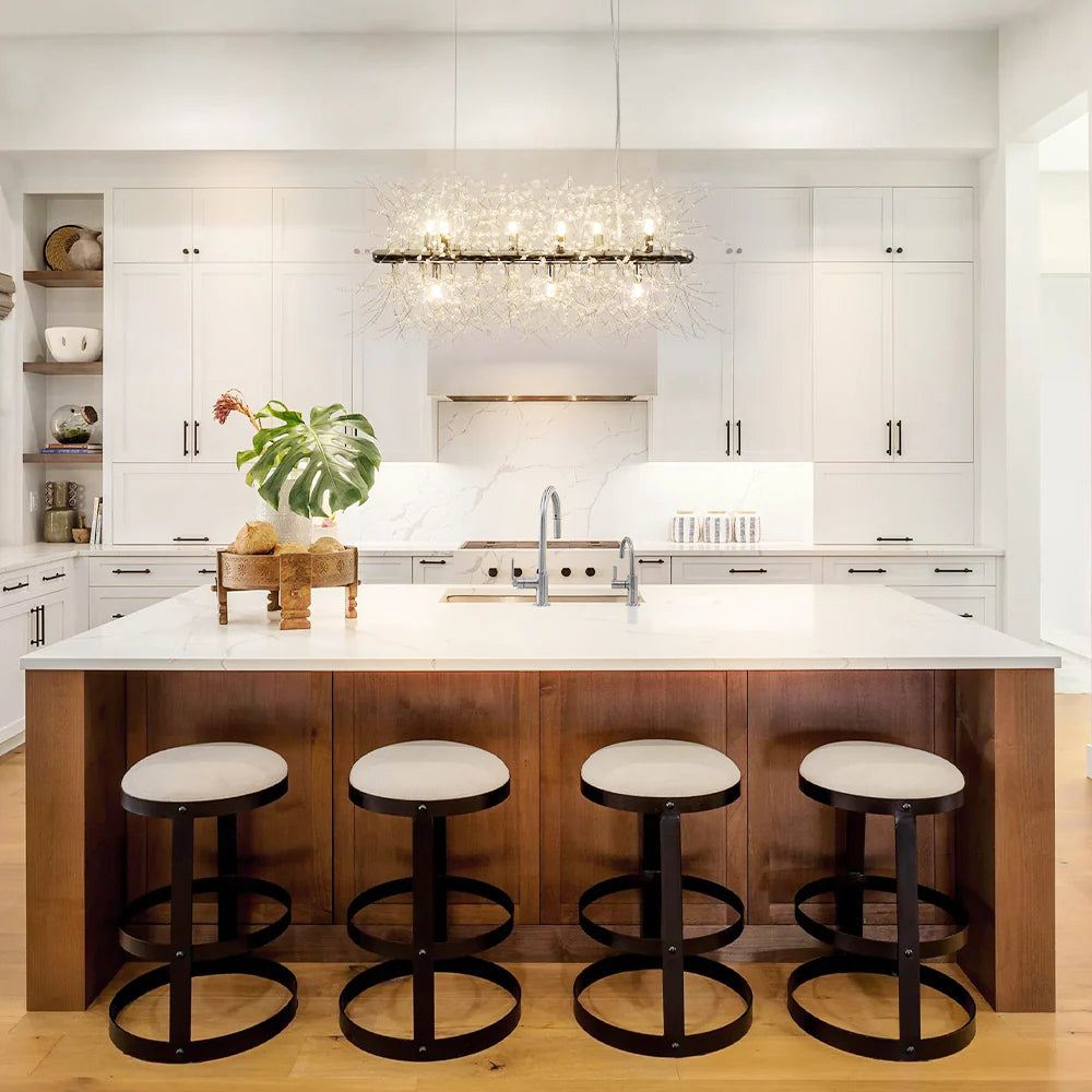 9-Light Linear Mid-Century Modern Chandelier W714857