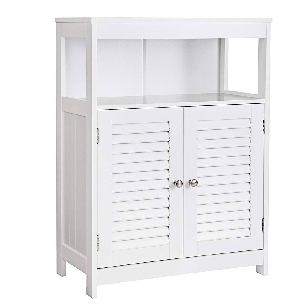 White Wooden Bathroom Cabinet with 2 Door H2605