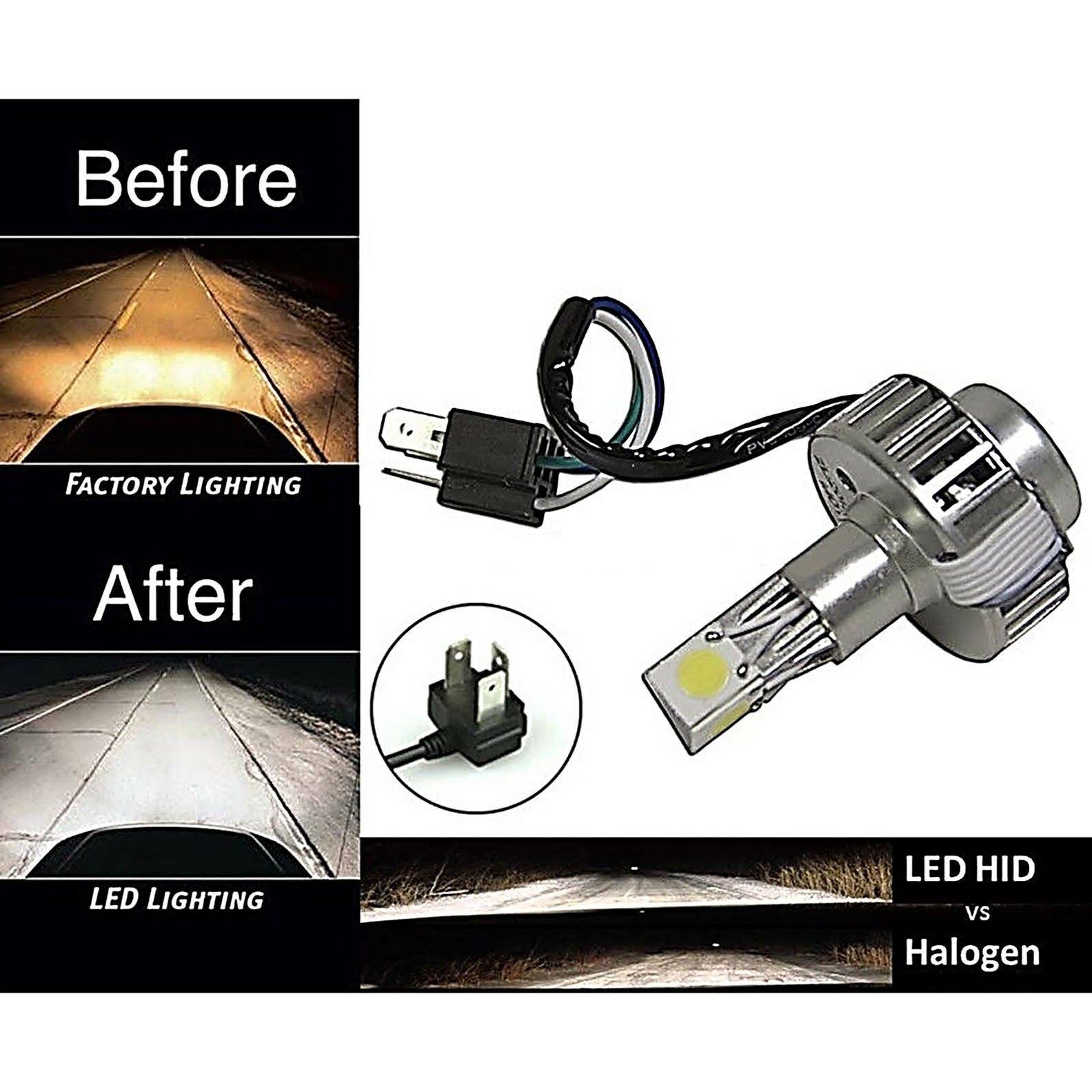 Purple SMD Halo Glass Headlight LED Light Bulb Pair H235