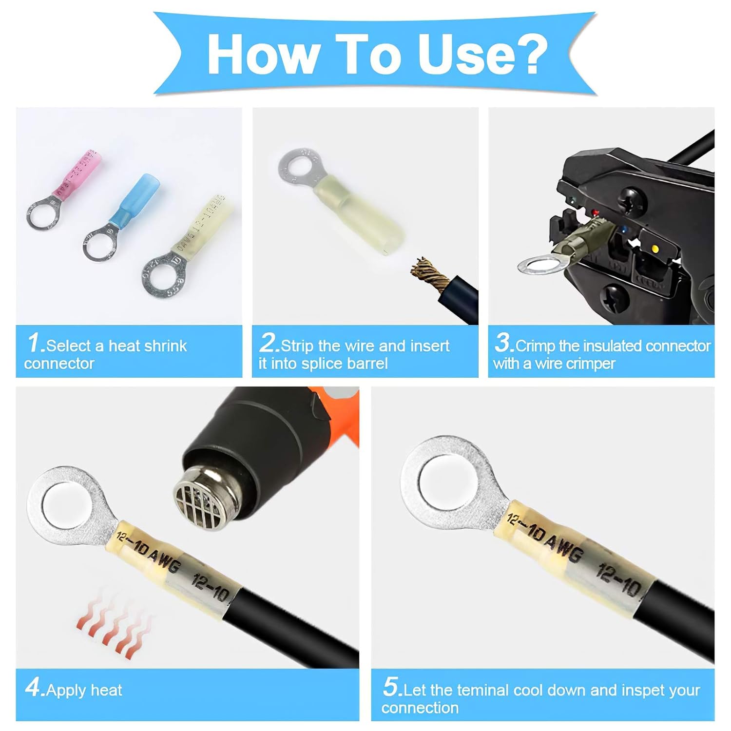 800 Pcs Waterproof Wire Crimp Connectors Kit O775906