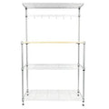 Silver Kitchen Microwave Cart Storage Shelf R396