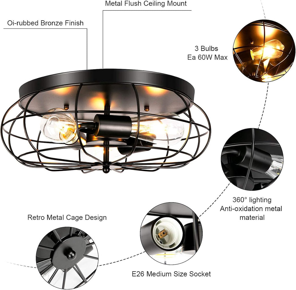 Vintage Semi Flush Mount Ceiling Light T91937