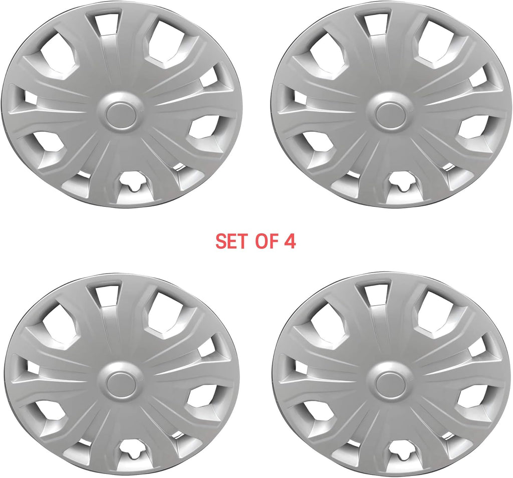 Silver 16 Inch 5 Split Spoke Painted ABS Wheel Covers Set of 4 J6253