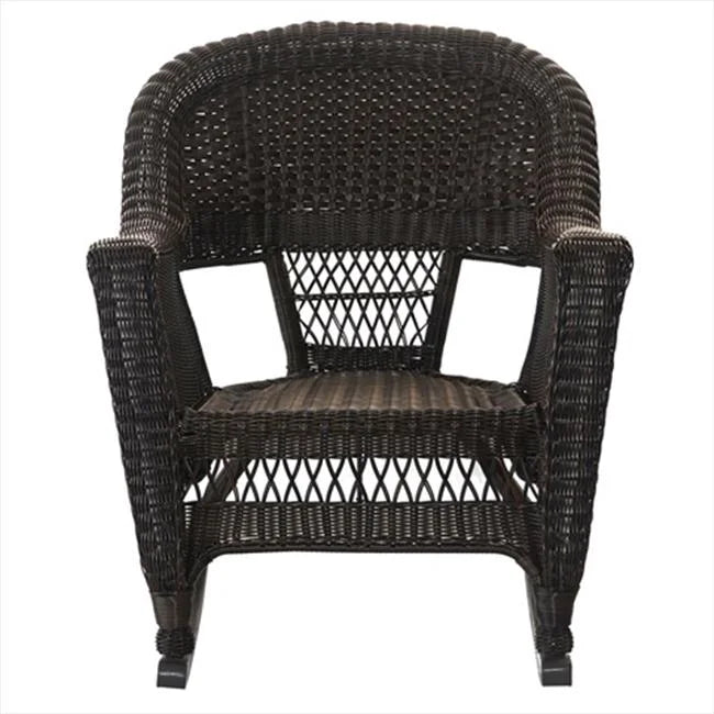 3 Piece Espresso Wicker Rocker Chair Set S779637