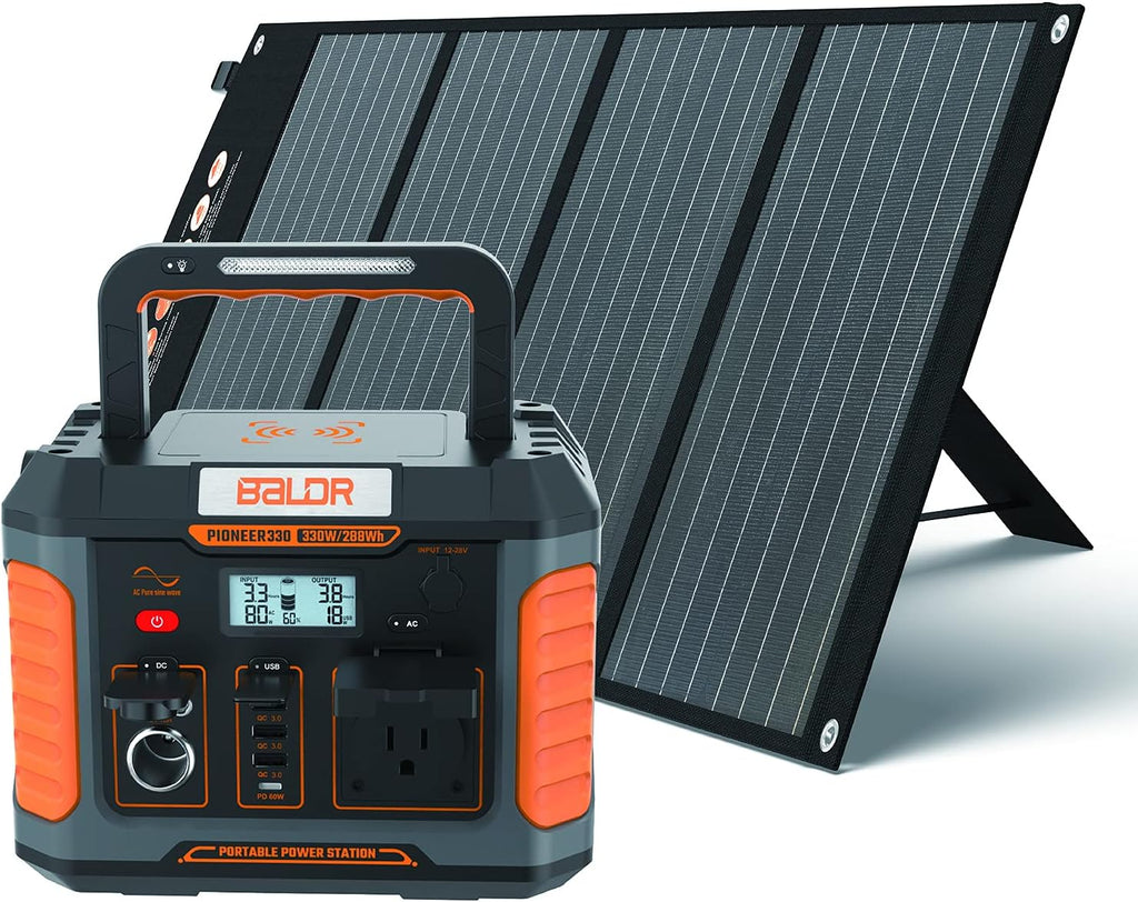 Portable Power Station 330W 288Wh Lithium Battery Solar Generator with Pure Sine Wave Inverter V297