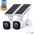 Wireless Solar Security Camera System Outdoor WiFi 2 Pack with WiFi Base Station K16570