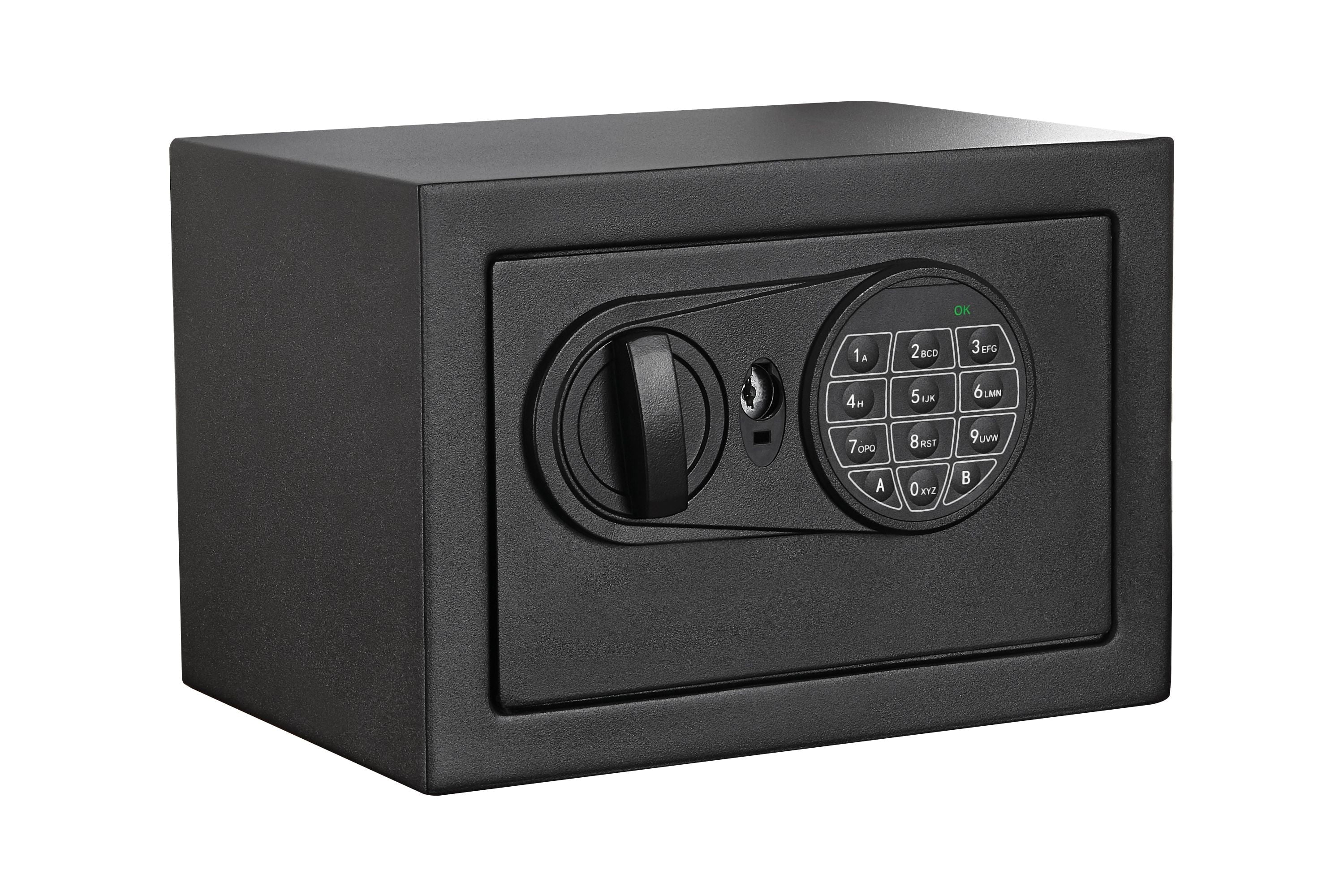 Black Small Digital Safe with Electronic Lock and Backup Key X778