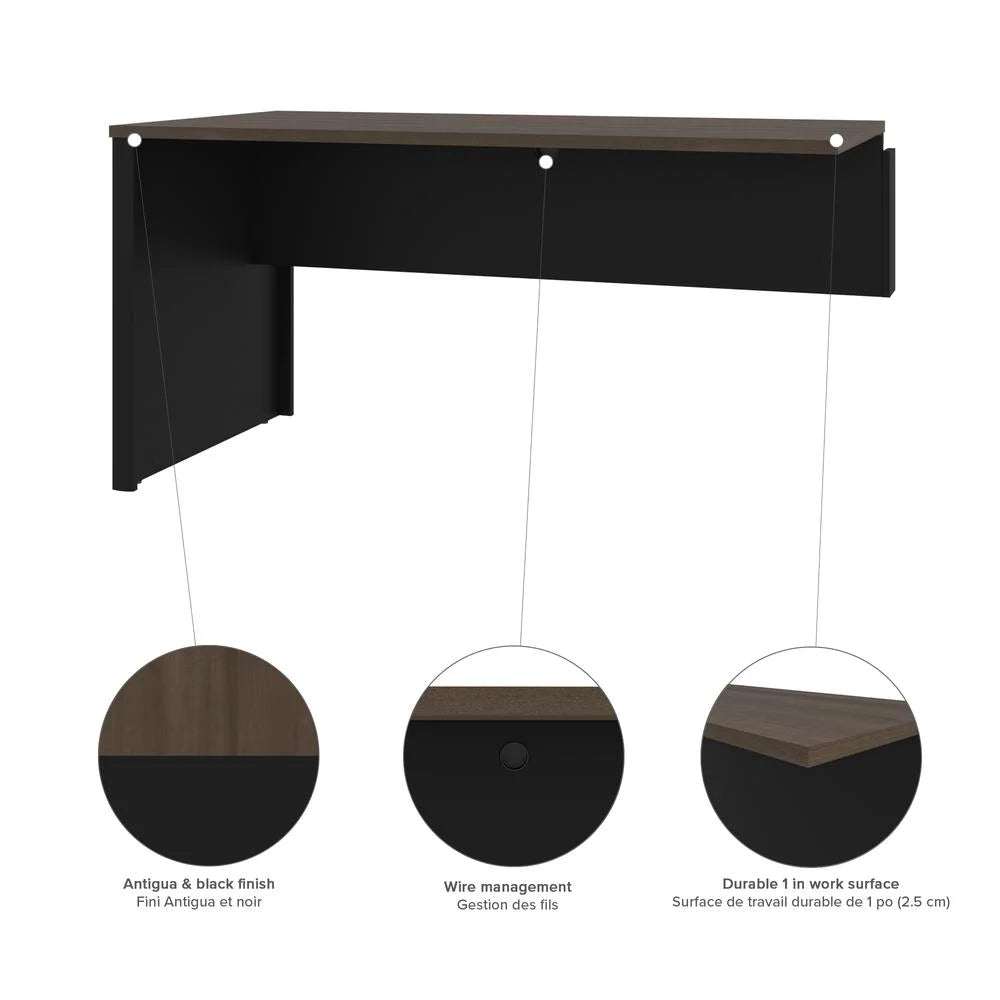 4 Piece L Shaped Computer Desk in Antigua and Black Q659