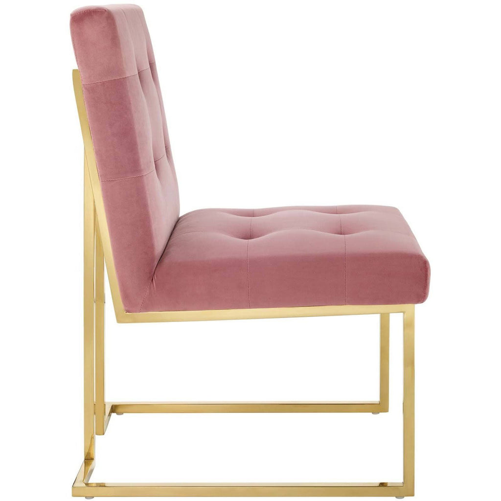 Gold Dusty Rose Performance Velvet Dining Chair W33900