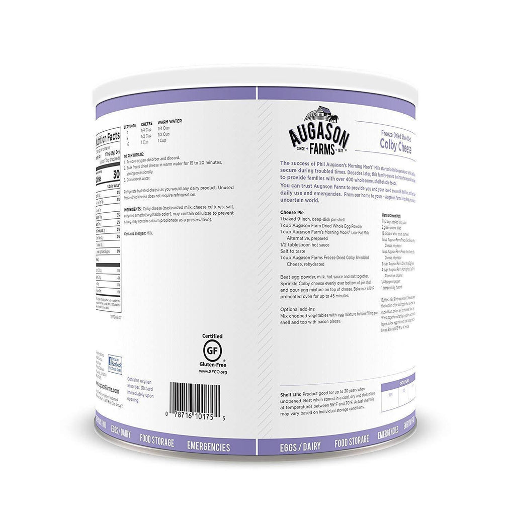 Freeze Dried Shredded Colby Cheese 1 lbs 14 oz No. 10 Can P1939