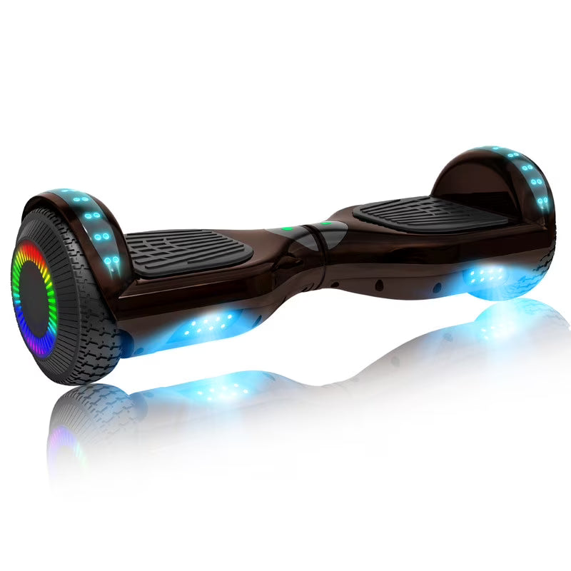 6.5 inch Self Balancing 2 Wheel Hoverboard with LED Lights, Plating Black H911225
