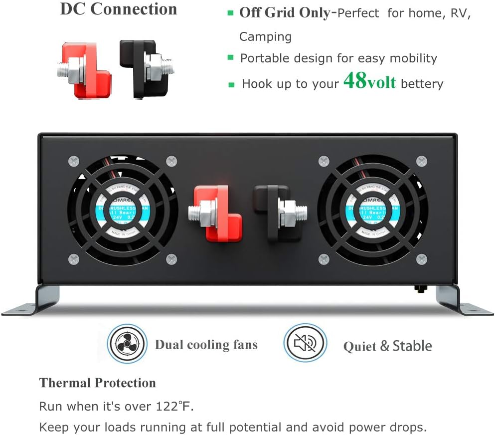 3500Watt 48V DC to 110V 120V AC Power Inverter with Remote Control I1536