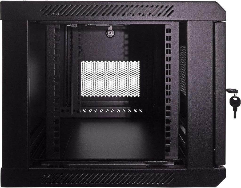 6U Wallmount Cabinet Enclosure 19-Inch Server Network Rack with Locking Perforated Door Black U271