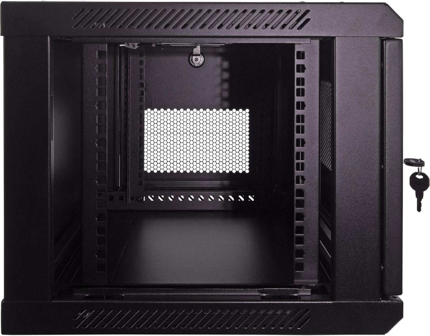 6U Wallmount Cabinet Enclosure 19-Inch Server Network Rack with Locking Perforated Door Black U271