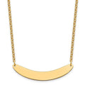 Medium Polished Curved Blank Bar Necklace N79105