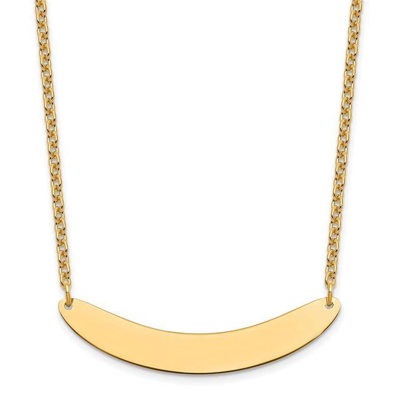 Medium Polished Curved Blank Bar Necklace N79105