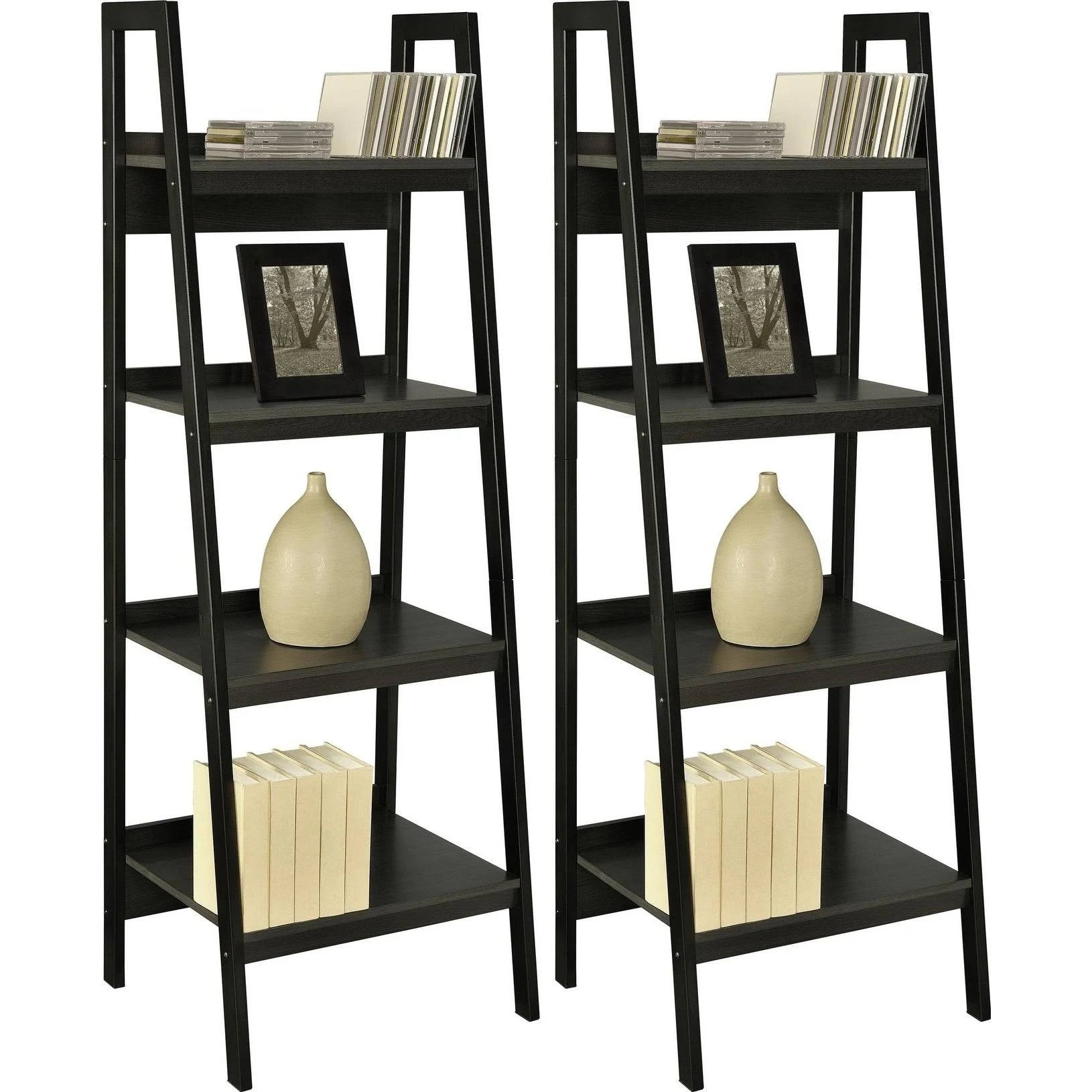 4-Shelf Ladder Bookcase Set of 2 H214
