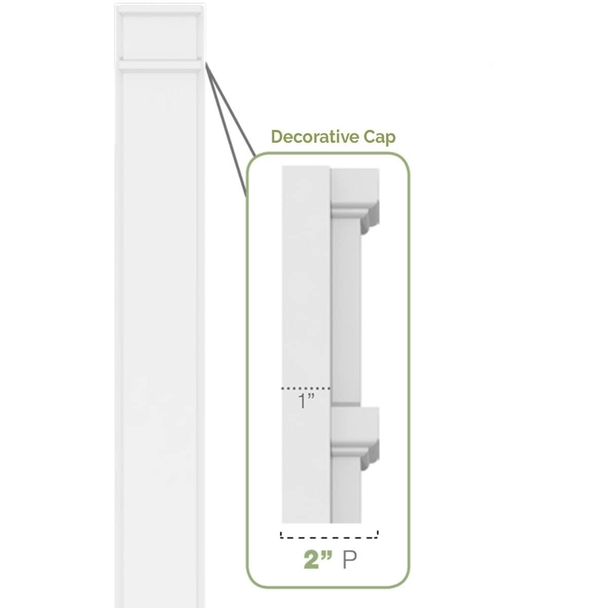 4x22W x 102x22H x 2x22P Two Equal Flat Panel PVC Pilaster with Standard Capital & Base (Pair) Y809239