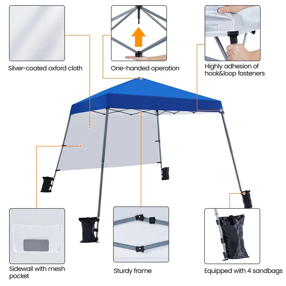 Blue Pop-Up Canopy with Backpack Bag E325
