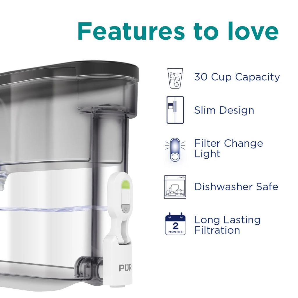 30-Cup Water Filter Dispenser System, Smoke K391