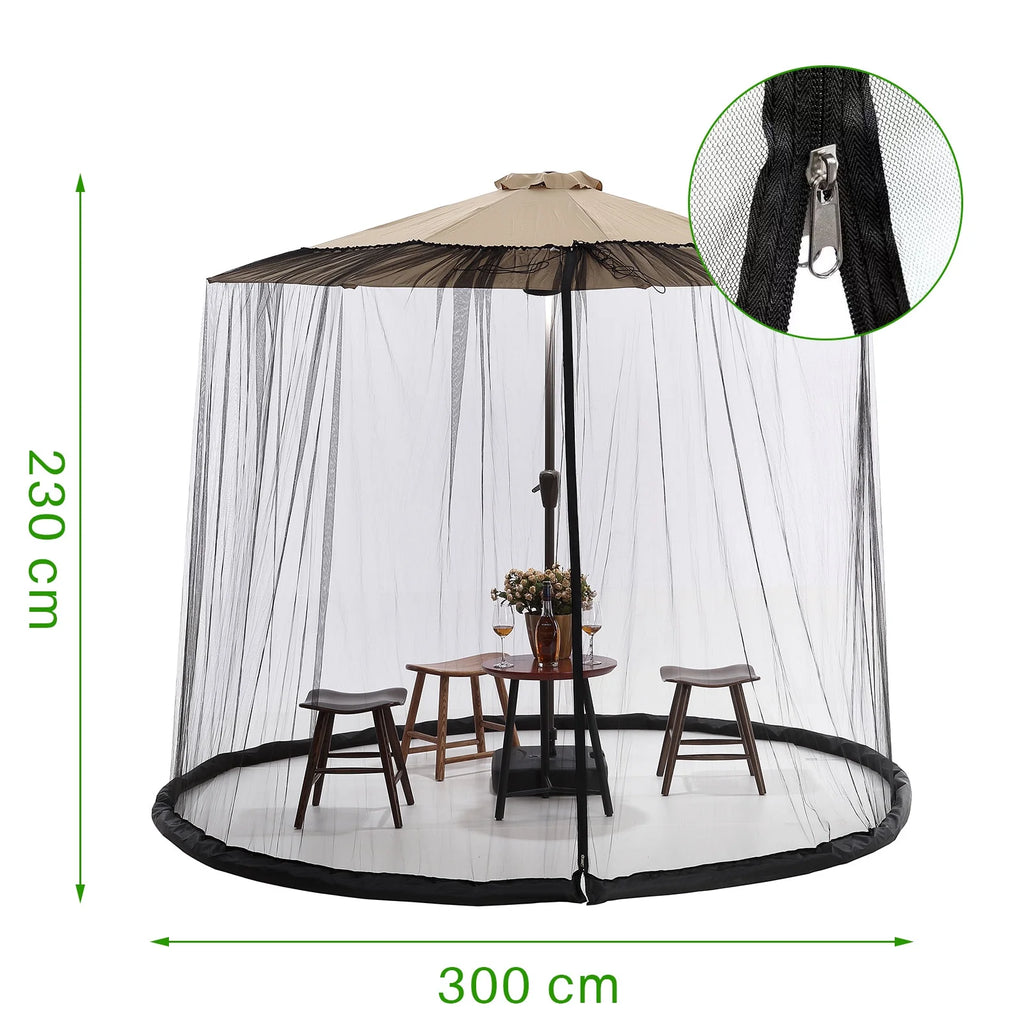 Patio Umbrella Table Mesh Screen Cover with Zipper C60401