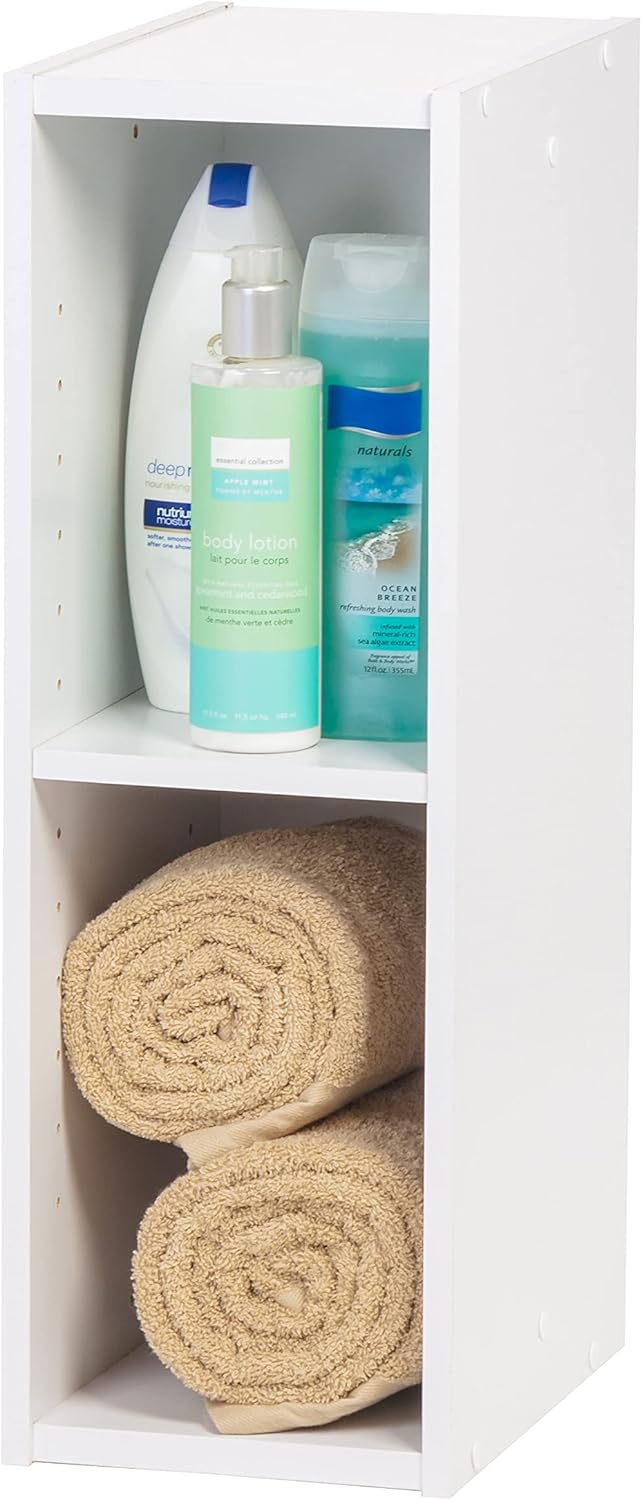 White 2 Shelf Stackable Bookcase L61574